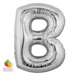 Jumbo-FoiJumbo Foil Silver 40 inch Letter B Balloon