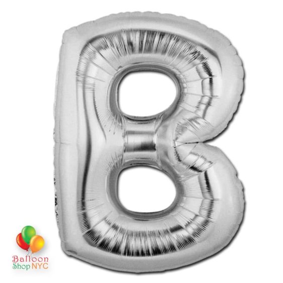 Jumbo-FoiJumbo Foil Silver 40 inch Letter B Balloon