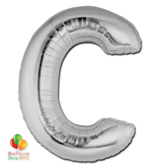 Jumbo-FoiJumbo Foil Silver 40 inch Letter C Balloon