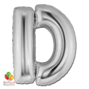 Jumbo-FoiJumbo Foil Silver 40 inch Letter D Balloon