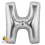 Jumbo-FoiJumbo Foil Silver 40 inch Letter H Balloon