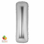 Jumbo-FoiJumbo Foil Silver 40 inch Letter I Balloon