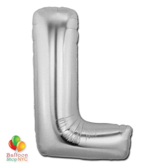 Jumbo-FoiJumbo Foil Silver 40 inch Letter L Balloon