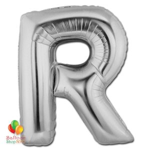 Jumbo-FoiJumbo Foil Silver 40 inch Letter R Balloon