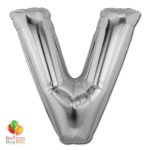 Jumbo-FoiJumbo Foil Silver 40 inch Letter V Balloon