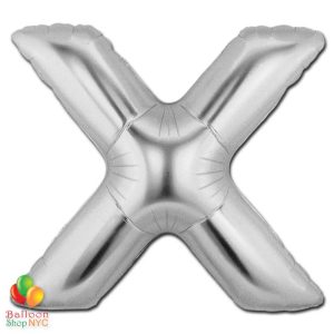 Jumbo-FoiJumbo Foil Silver 40 inch Letter X Balloon