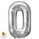 Jumbo Foil Silver 40 inch Number Zero Balloon