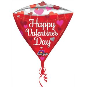 Valentines Day Mylar Balloon Diamondz Floating Hearts delivery from Balloon Shop NYC