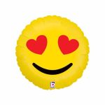Valentines Day Mylar Balloon Emoji Hearts 18 inch delivery from Balloon Shop NYC