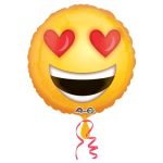 Valentines Day Mylar Balloon Emoji Love 18 inch delivery from Balloon Shop NYC