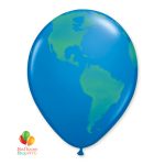 Globe Earth Dark Blue Latex Balloon 12 Inch Inflated. Cheap Balloons NYC delivery Balloon Shop