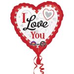 Valentines Day Mylar Balloon I Love You Silver Hearts 28 Inch delivery from Balloon Shop NYC