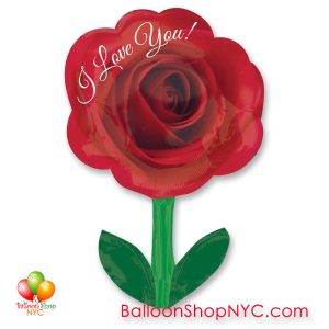 I Love You Rose Valentines Day Balloon 18 Inch Inflated Delivery in New York from Balloon Shop NYC