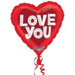 Valentines Day Mylar Balloon Love You Silver Hearts 28 Inch delivery from Balloon Shop