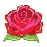 Valentines Day Mylar Balloon Mighty Bright Red Rose 29 inch delivery from Balloon Shop NYC