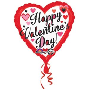 Valentines Day Mylar Balloon Red and Black 18 Inch delivery from Balloon Shop NYC