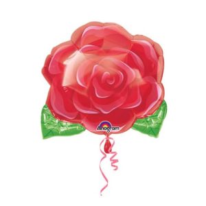 Valentines Day Mylar Balloon Rose Blooming 18 Inch delivery from Balloon Shop NYC