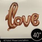 Valentines Day Rose Gold Mylar Balloon Script Love Letters Rose Gold 40x26.6 Air