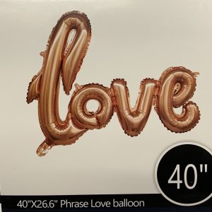 Valentines Day Rose Gold Mylar Balloon Script Love Letters Rose Gold 40x26.6 Air