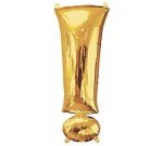 Giant Exclamation Point Gold Foil Balloon 35 inch Inflated with Weight