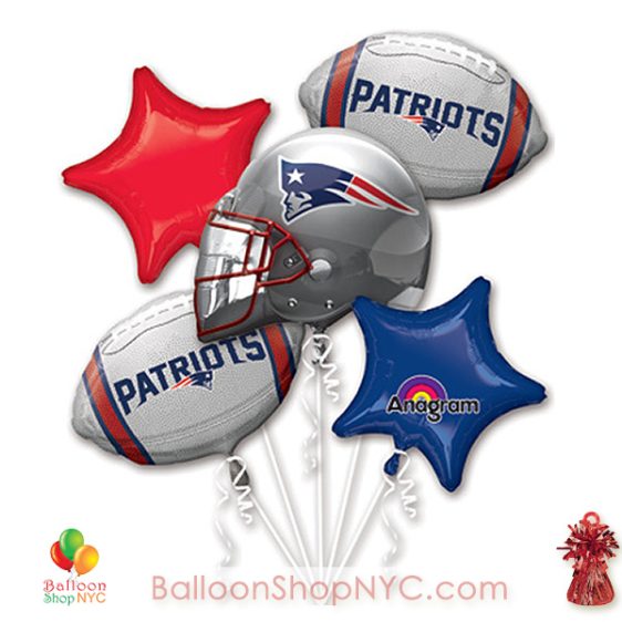 NEW ENGLAND PATRIOTS FOOTBALL BALLOON BOUQUET WITH WEIGHT