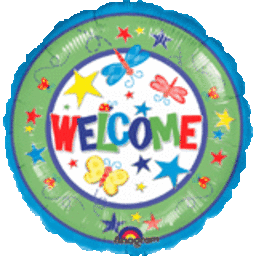 Welcome Home with Butterfly 18 Inch Mylar Balloon Inflated with Helium