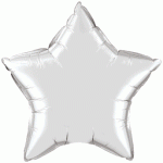 Silver Color Star Foil Party Balloon 36 Inch Inflated with Helium