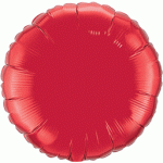 Ruby Red Round 36 Round Inch Mylar Balloon Inflated with Helium