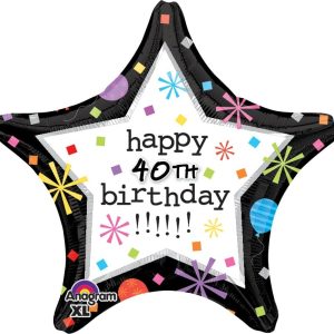 Happy Birthday Confetti Personalized Micro-foil Party Balloon 18 inch Inflated