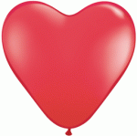 RED Heart Shape Latex Balloon Inflated with Helium 15 Inch
