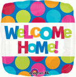 WELCOME HOME Mylar Party Balloon Inflated with Helium