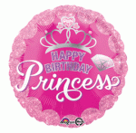 Princes Crown Happy Birthday 18 Inch Mylar Balloon Inflated