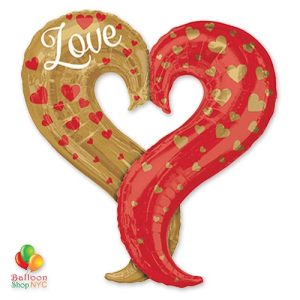 Curvy Heart Super-Shape Mylar Balloon delivery Balloon Shop NYC