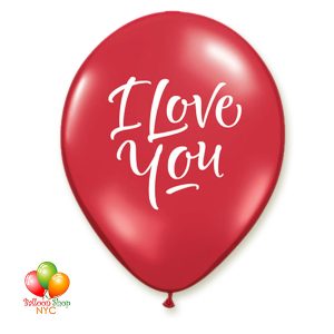 I Love You Red Latex Balloon Inflated 12 Inch Delivery from Balloon Shop NYC