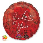 I Love You Rose Valentines Day Balloon Round 18 Inch Inflated Delivery in New York from Balloon Shop NYC