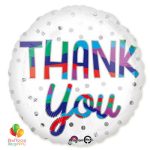 Thank You Silver Dots Mylar Balloon 18 inch delivery from Balloon Shop NYC