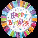 RADIANT BIRTHDAY PRISMATIC Mylar Party Balloon 18 Inch Inflated