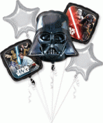 Star Wars Classic Bouquet Inflated with Helium and Attached to Weight
