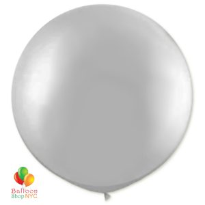 Metallic Silver Latex Party Balloon 17 inch Round Inflated high-quality cheap balloons nyc delivery Balloon Shop