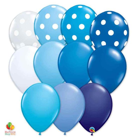 Express Order Ultimate Blue Collection Latex Party Balloons 11 inch Inflated Delivery Balloon Shop NYC