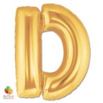 Jumbo Letter D Foil Balloon Gold 40 inch Inflated delivery from Balloon Shop NYC