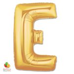 Jumbo Letter E Foil Balloon Gold 40 inch Inflated delivery from Balloon Shop NYC