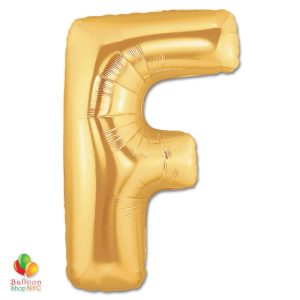 Jumbo Letter F Foil Balloon Gold 40 inch Inflated delivery from Balloon Shop NYC