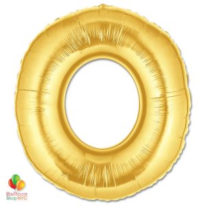 Jumbo Letter O Foil Balloon Gold 40 inch Inflated delivery from Balloon Shop NYC