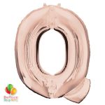 Jumbo Letter Q Foil Balloon Rose Gold 35 inch Inflated delivery from Balloon Shop NYC