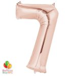 Jumbo Number 7 Foil Balloon Rose Gold 35 inch Inflated delivery from Balloon Shop NYC