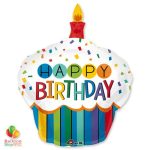 Rainbow Cupcake Candle Jumbo Balloon 36 IN 3444201 delivery from Balloon Shop NYC