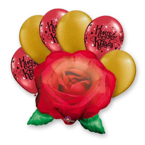 Rose Hugs Kisses Mothers Day Balloon Bouquet delivery from Balloon Shop NYC