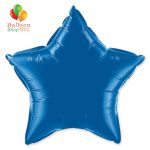 Dark Blue Star Mylar Balloon Rainbow Collection 20 inch Inflated delivery Balloon Shop NYC