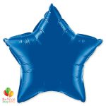 Dark Blue Star Patriotic Mylar Balloon 19 inch Inflated delivery from Balloon Shop NYC